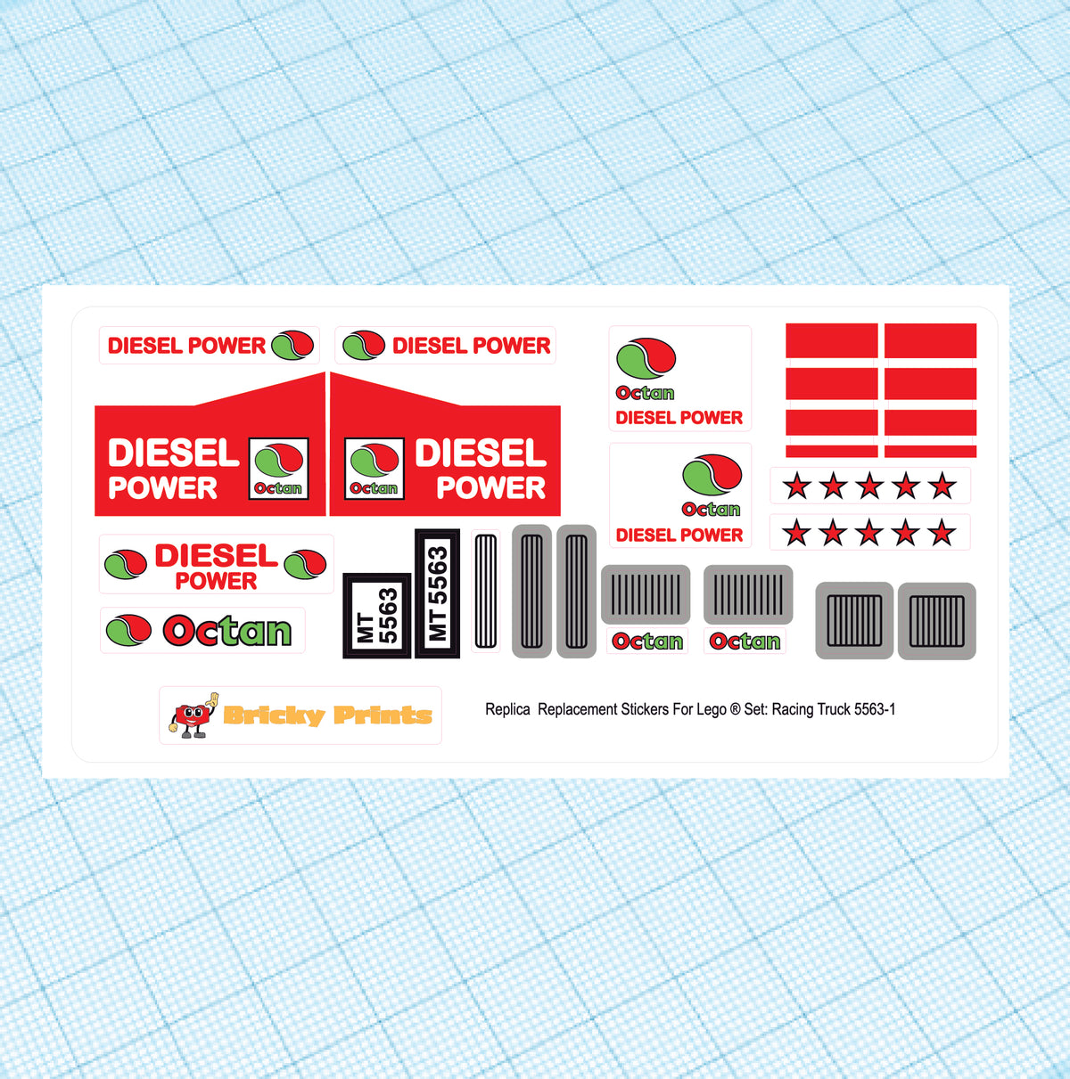 Replica Replacement sticker Set: Model Team Racing Truck 5563