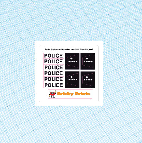 Replica Replacement sticker Set: Classic Town Police Patrol 600-2