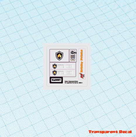 Replica Replacement sticker Set: City Fire 60001 Fire Chief Car