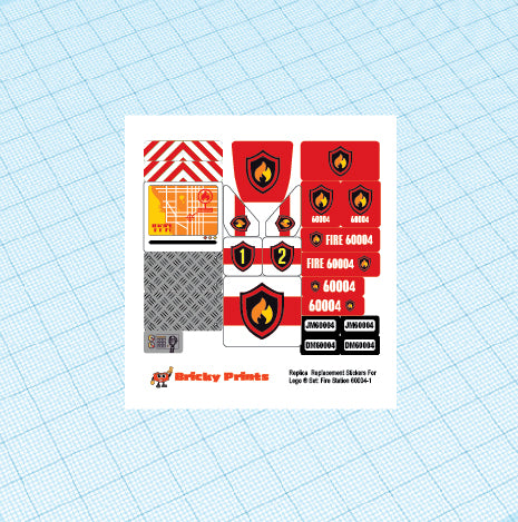 Replica Replacement sticker Set: City Fire Station 60004