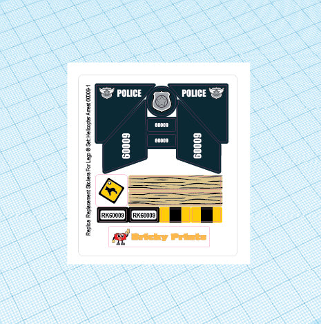 Replica Replacement sticker set: City Police 60009 - Helicopter Arrest
