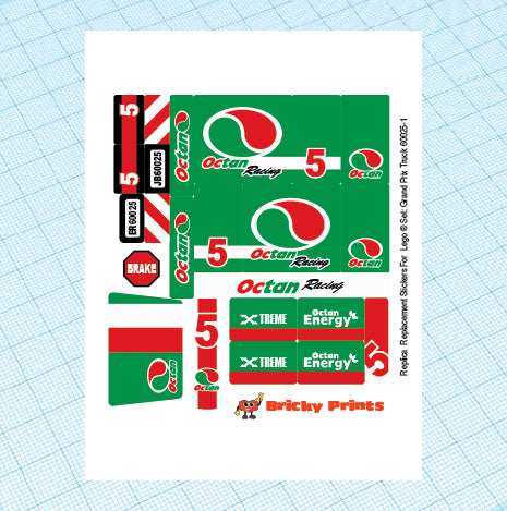 Octan Lego Stickers Replica Replacement Sticker Set: City