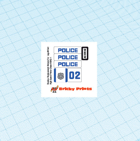 Replica Replacement sticker Set: City Police High Speed Police Chase 60042