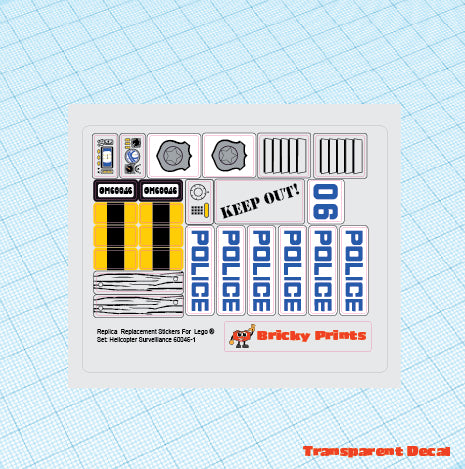 Replica Replacement sticker Set: City PoliceHelicopter Surveillance 60046