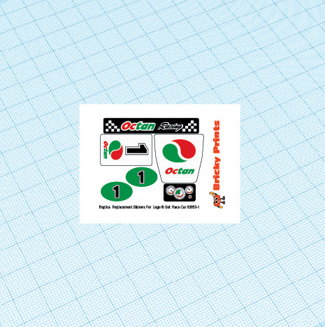 Replica Replacement sticker Set: City Race 60053 - Race Car