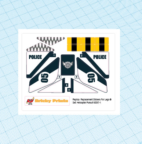 Replica Replacement sticker set: City Police 60067 - Helicopter Pursuit