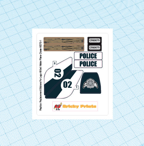 Replica Replacement sticker set: City Police 60070 - Water Plane Chase