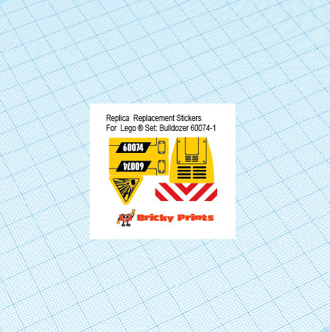 Replica Replacement sticker Set: City Construction 60074 - Bulldozer