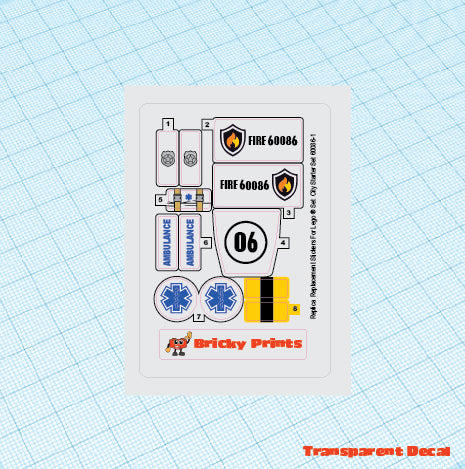 Replica Replacement sticker Set: City City Starter Set 60086