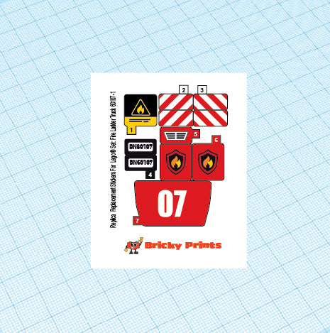 Replica Replacement sticker Set: City Fire Ladder Truck 60107