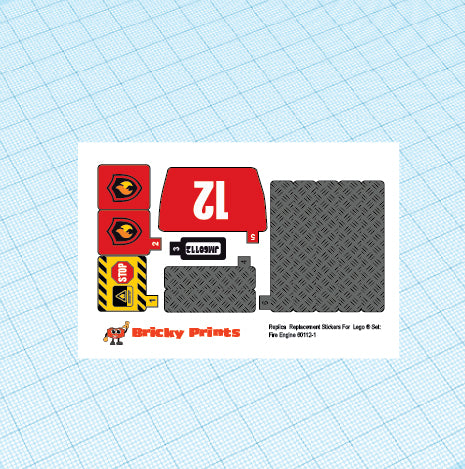 Replica Replacement sticker Set: City Fire Engine 60112