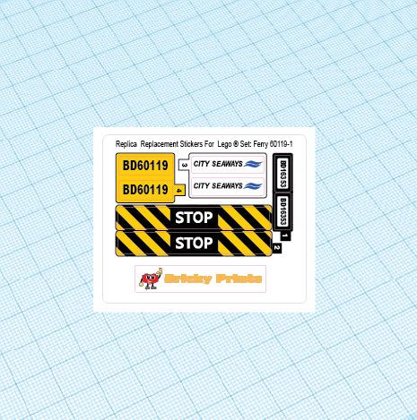 Replica Replacement sticker Set: City Harbor Ferry 60119