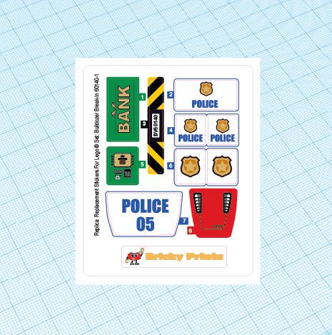 Replica Replacement sticker set: City Police 60140 - Bulldozer Break-in