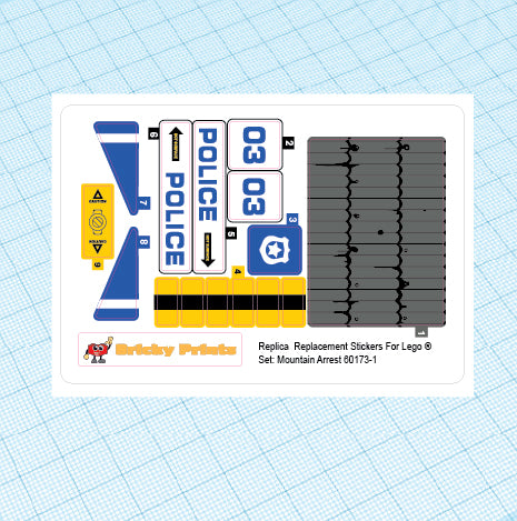 Replica Replacement sticker set: City Police 60173 - Mountain Arrest