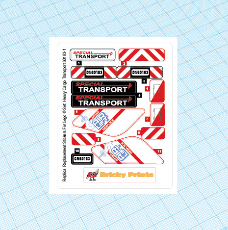 Replica Replacement sticker Set: City Traffic 60183 - Heavy Cargo Transport