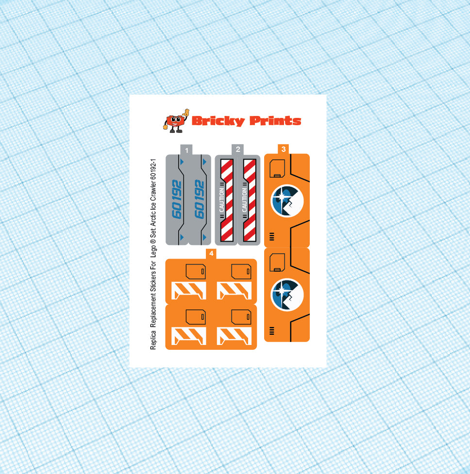 Replica Replacement sticker Set: City Arctic 60192 - Arctic Ice Crawler