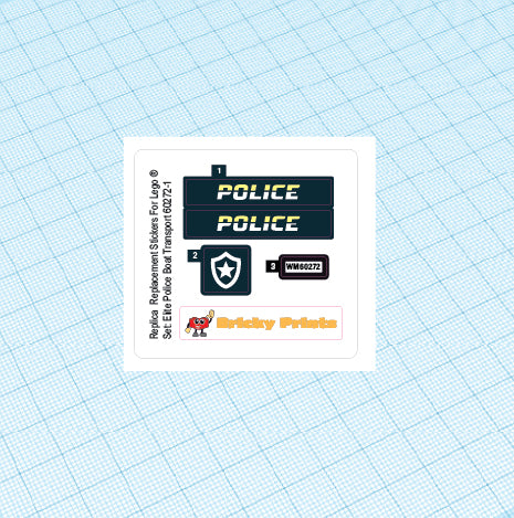 Replica Replacement sticker set: City Police 60272 - Elite Police Boat Transport