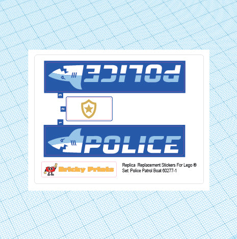 Replica Replacement sticker set: City Police 60277 - Police Patrol Boat