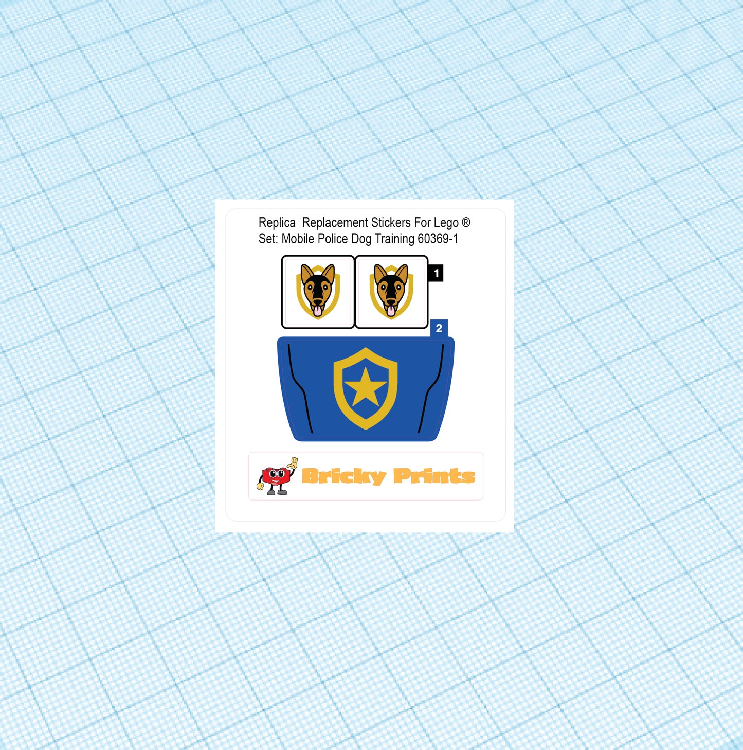 Replica Replacement sticker set: City Police Mobile Police Dog Training 60369