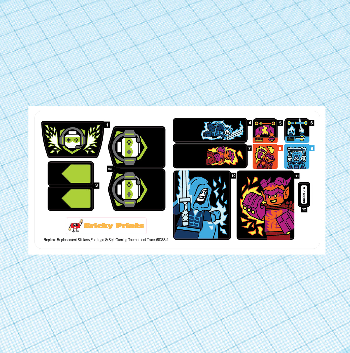 Replica Replacement sticker Set: City Traffic Gaming Tournament Truck 60388