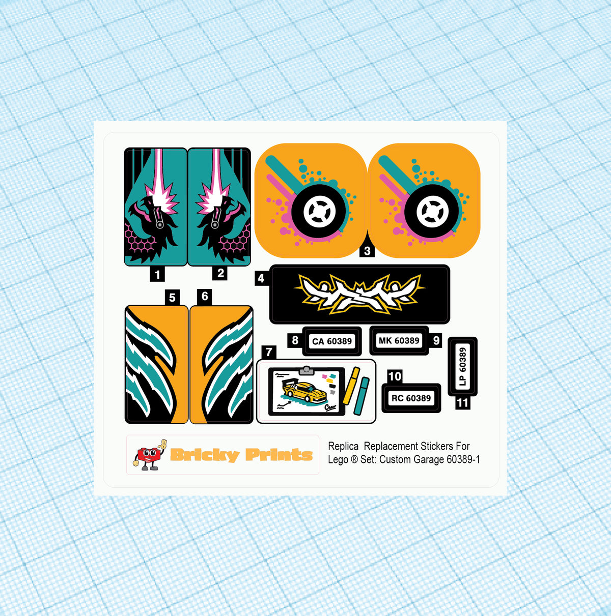Replica Replacement sticker Set: City Traffic Custom Car Garage 60389