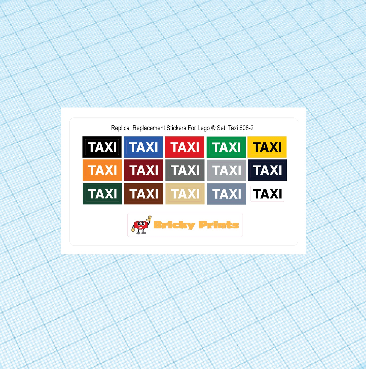 Replica Replacement sticker set: Classic Town Traffic Taxi 608-2