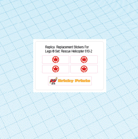 Replica Replacement sticker set: Classic Town Airport Rescue Helicopter 610-2