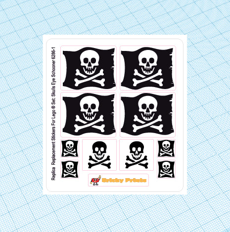 Replica Replacement sticker set: Pirates I Skulls Eye Schooner 6286