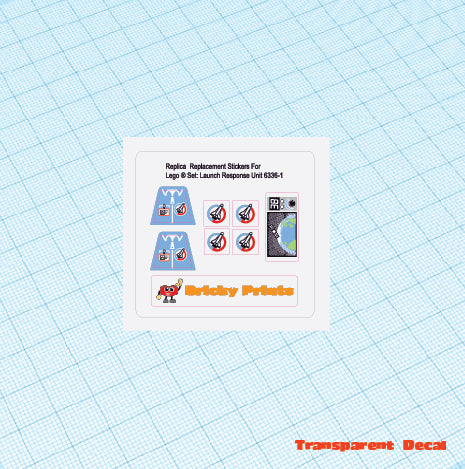 Replica Replacement sticker set: Classic Town Launch Command Launch Response Unit 6336