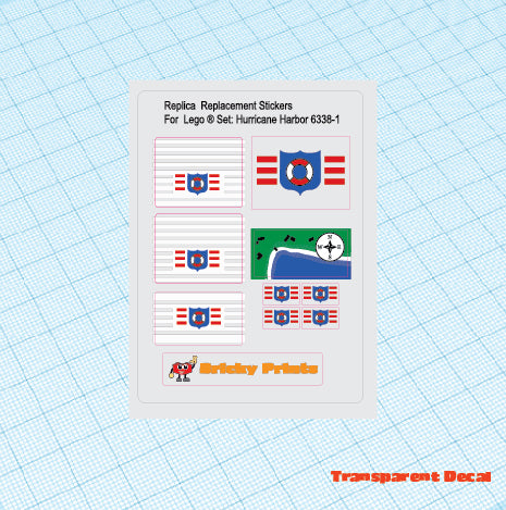 Replica Replacement sticker set: Classic Town Coast Hurricane Harbor 6338
