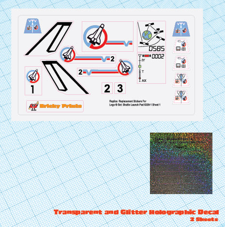 Replica Replacement sticker set: Classic Town Launch Command Shuttle Launch Pad 6339