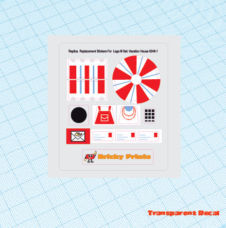 Replica Replacement sticker set: Classic Town Building Vacation House 6349
