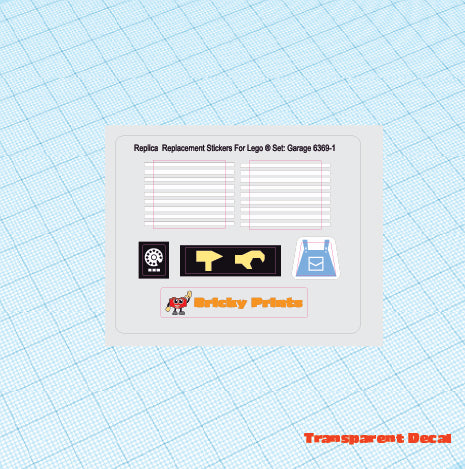 Replica Replacement sticker set: Classic Town Traffic Garage 6369