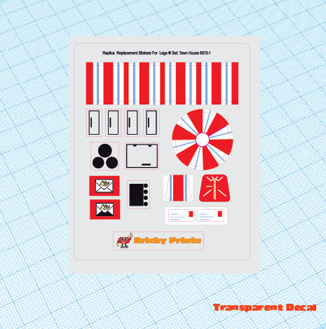 Replica Replacement sticker set: Classic Town Building Town House 6372