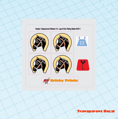 Replica Replacement sticker set: Classic Town Building Riding Stable 6379