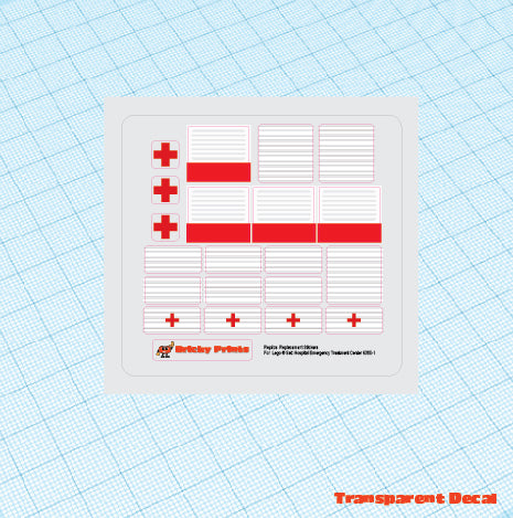 Replica Replacement sticker set: Classic Town Hospital Emergency Treatment Center 6380