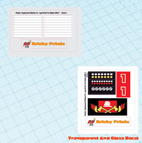 Replica Replacement sticker set: Classic Town Fire Station 6382