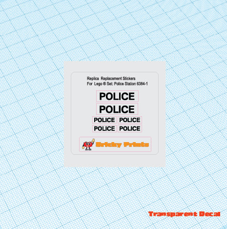 Replica Replacement sticker Set: Classic Town Police Police Station 6384