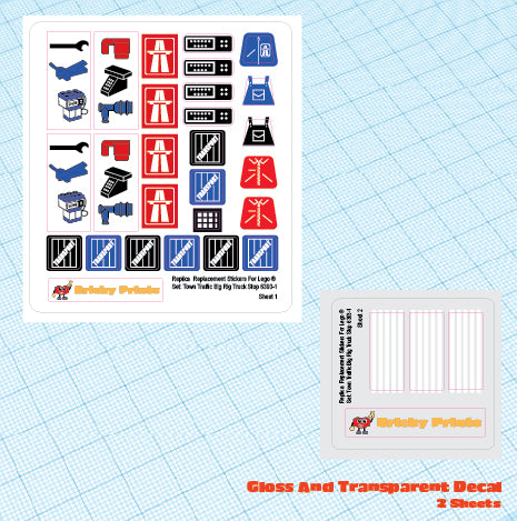 Replica Replacement sticker set: Classic Town Traffic Big Rig Truck Stop 6393