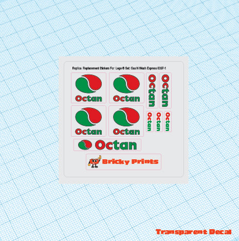 Replica Replacement sticker set: Classic Town Gas N Wash Express 6397