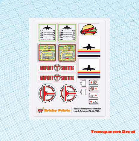 Replica Replacement sticker set: Classic Town Airport Shuttle 6399-1