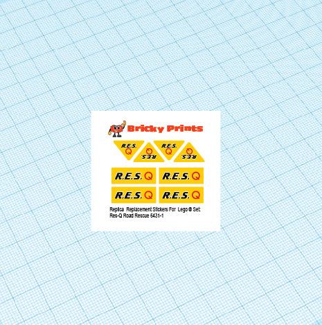 Replica Replacement sticker Set: Classic Town Res-Q 6431 - Road Rescue