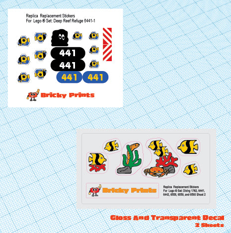 Replica Replacement sticker set: Classic Town Divers Deep Reef Refuge 6441