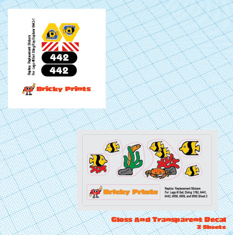 Replica Replacement sticker set: Classic Town Divers Sting Ray Explorers 6442