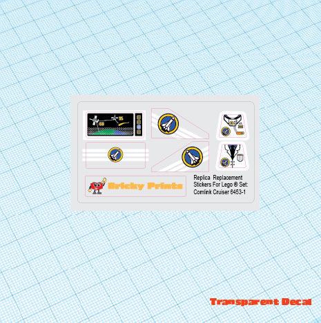 Replica Replacement sticker set: Classic Town Space Port Comlink Cruiser 6453