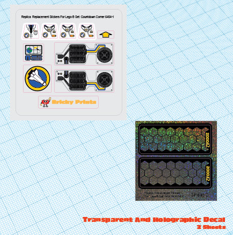 Replica Replacement sticker set: Classic Town Space Port Countdown Corner 6454