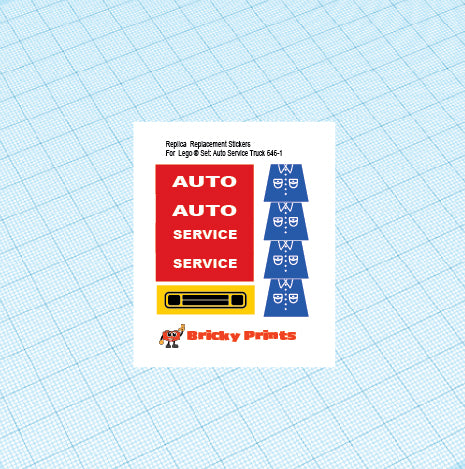 Replica Replacement sticker set: Classic Town Wrecker Auto Service Truck 646