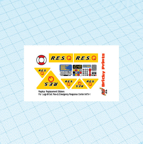 Replica Replacement sticker Set: Classic Town Res-Q 6479 - Emergency Response Center