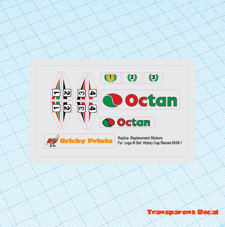 Replica Replacement sticker Set: Classic Town Race Victory Cup Racers 6539