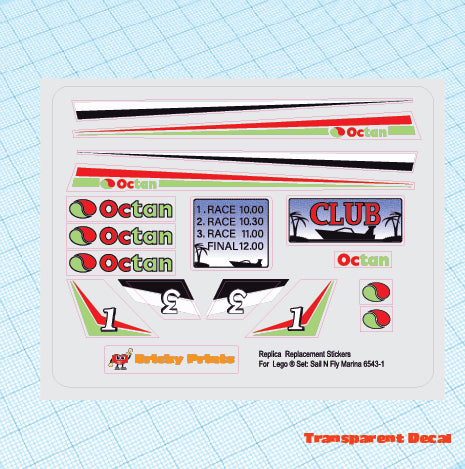 Replica Replacement sticker set: Classic Town Harbor Sail N Fly Marina 6543